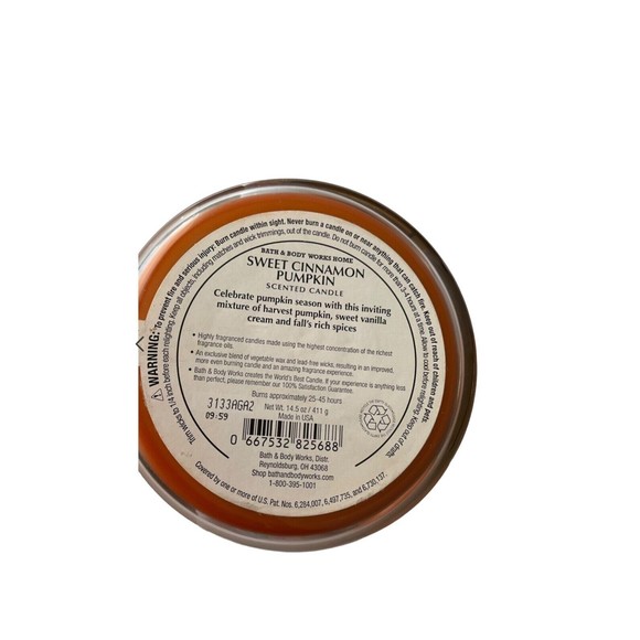 3x Bath & Body Works Sweet Cinnamon Pumpkin Rare Discontinued  HTF 3 Wick Candle - Picture 2 of 3